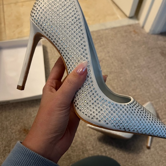 Schutz Lou Crystal pump in Satin Glam/White Bide Bridal Bachelorette - Picture 7 of 9